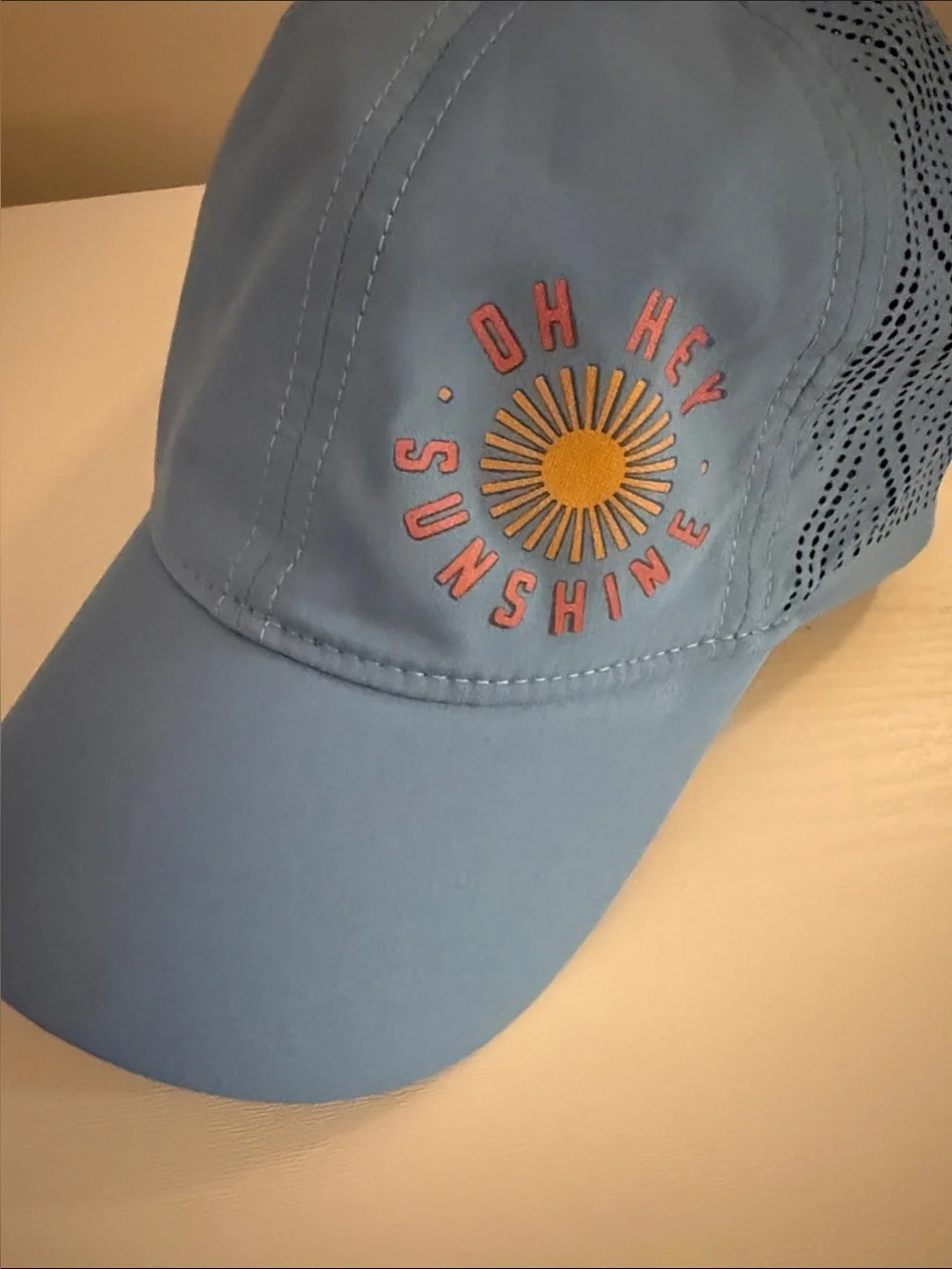 Light Blue Embroidered Baseball Cap - Sunflower Accent